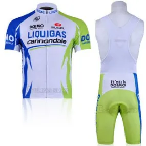 2012 Style Liquigas-Cannondale cycling jersey Set short-sleeved jersey /Perspiration breathable (White, XXXL)