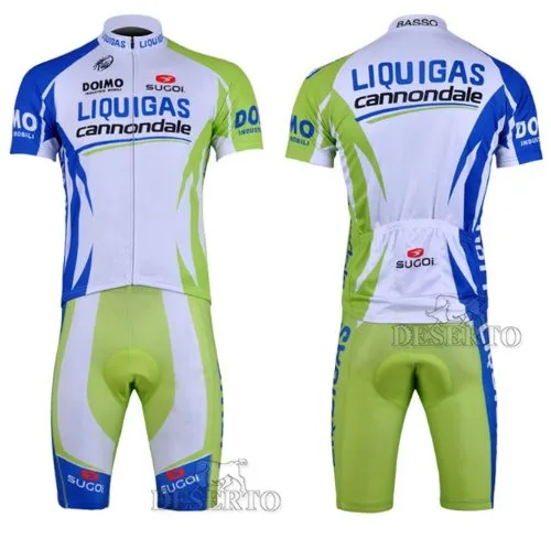 2012 Style Liquigas-Cannondale cycling jersey Set short-sleeved jersey /Perspiration breathable (White, XXXL)