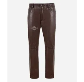 501 JEANS STYLE LEATHER PANTS MEN'S Casual Soft LEATHER PANTS