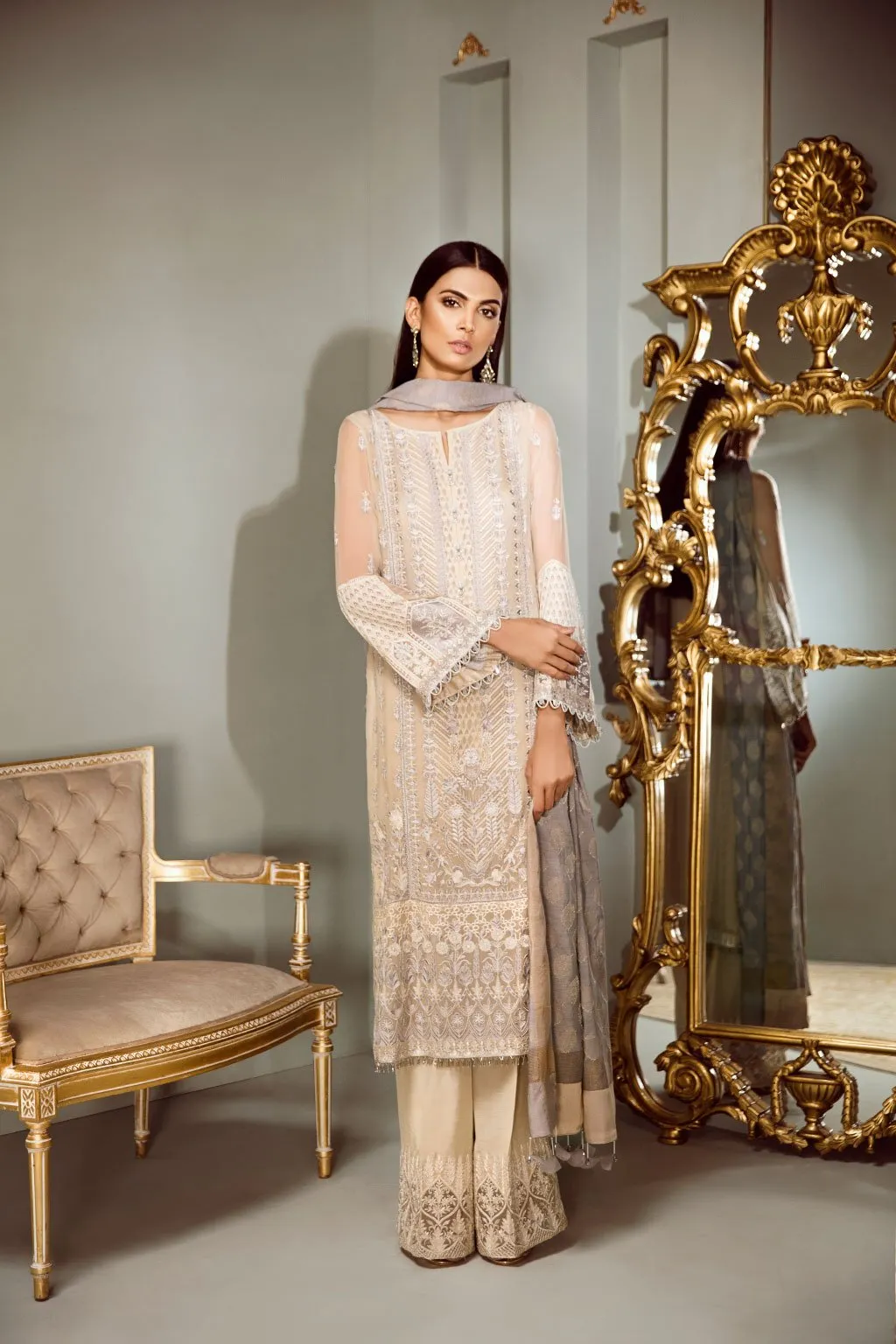 Baroque Isabella Embroidered Chiffon Collection, Design – Halo