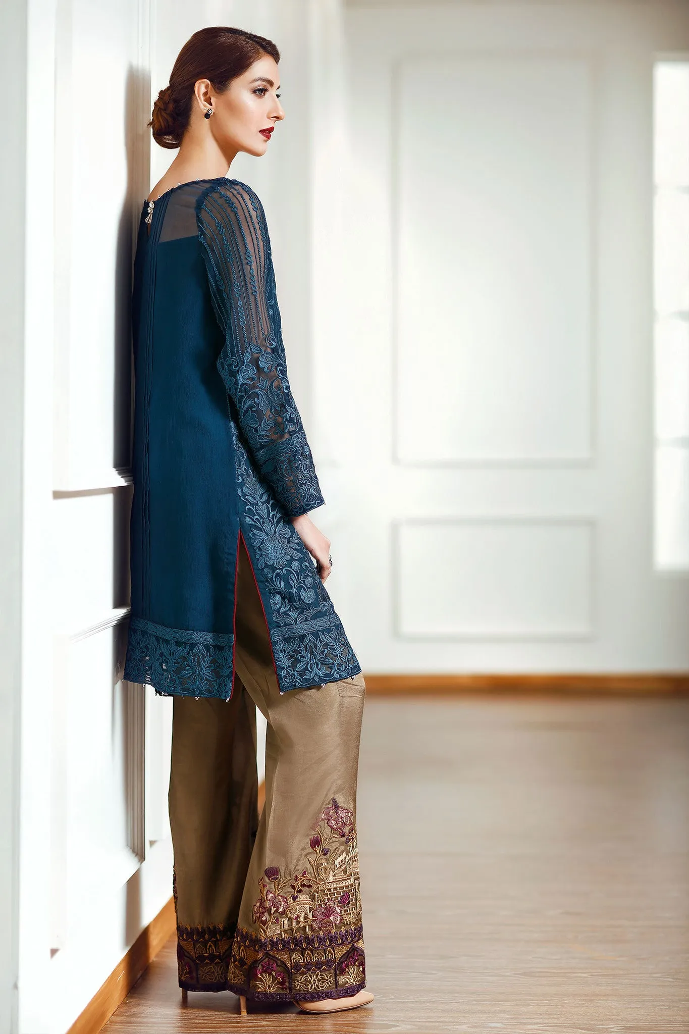 Baroque Luxury Chiffon Festive Edition – Metallic Seaweed