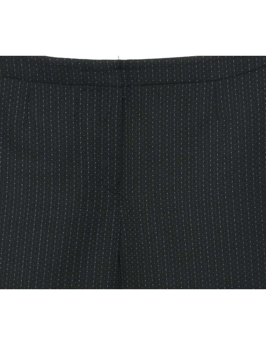 Black Pinstriped Trousers - W36 L28