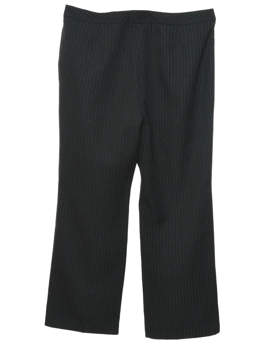 Black Pinstriped Trousers - W36 L28