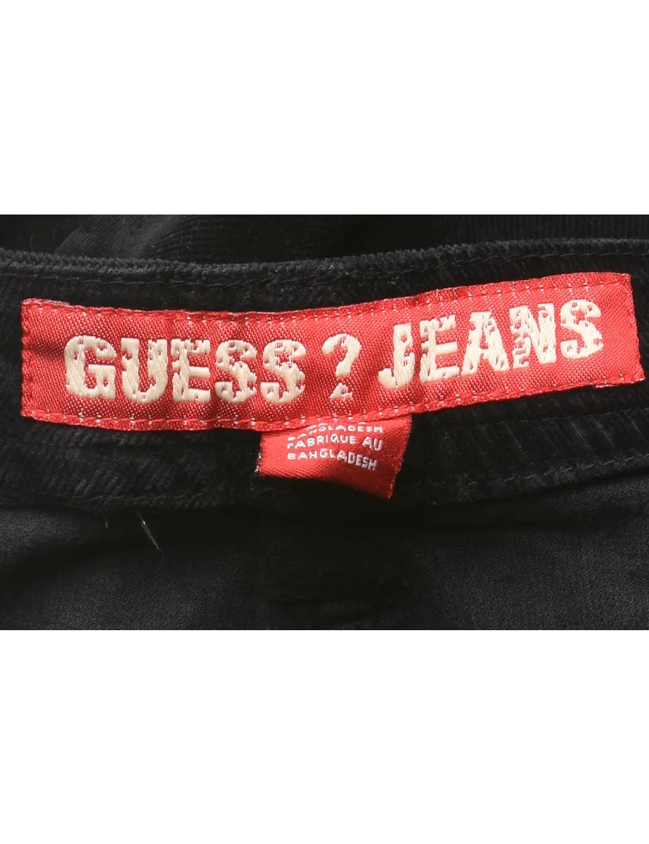 Black Y2K Corduroy Flared Trousers - W32 L31