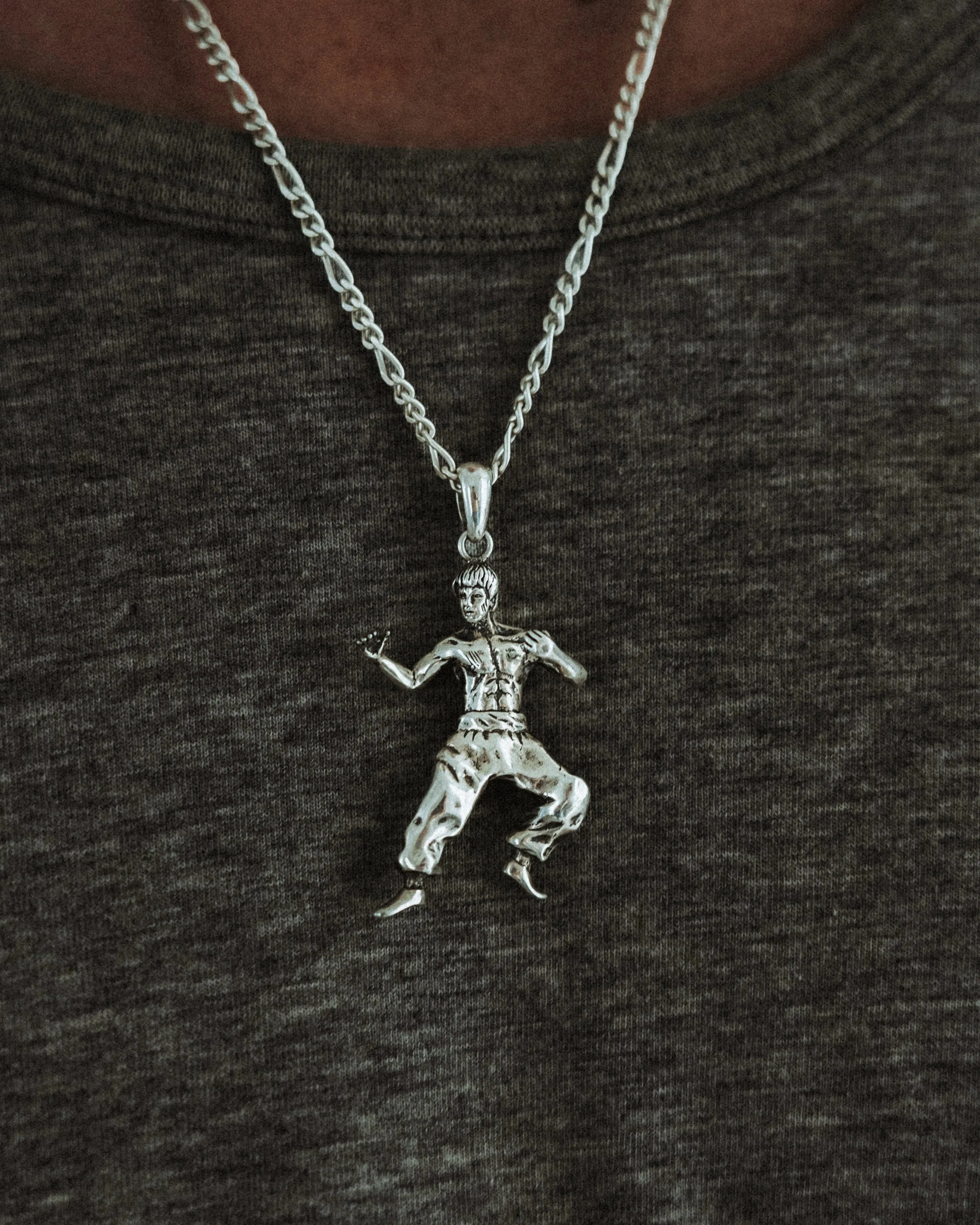 Bruce Lee pendant in silver
