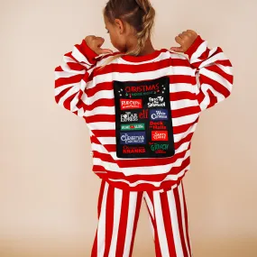 CHRISTMAS MOVIE NIGHT | printed front & back | oversized drop shoulder pullover | KIDS