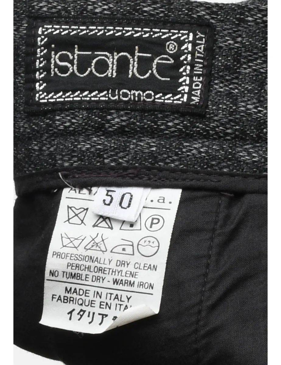 Dark Grey Patterned Trousers - W32 L33