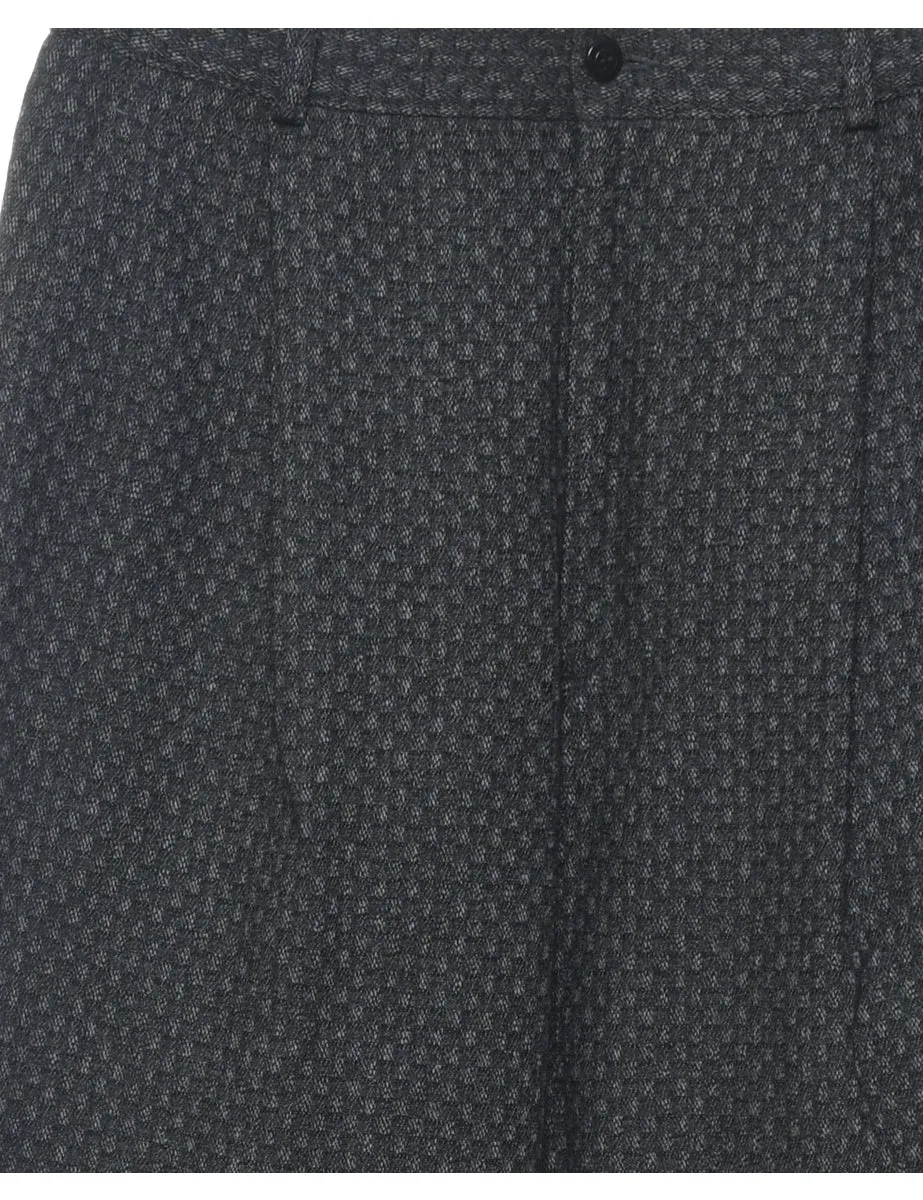 Dark Grey Patterned Trousers - W32 L33
