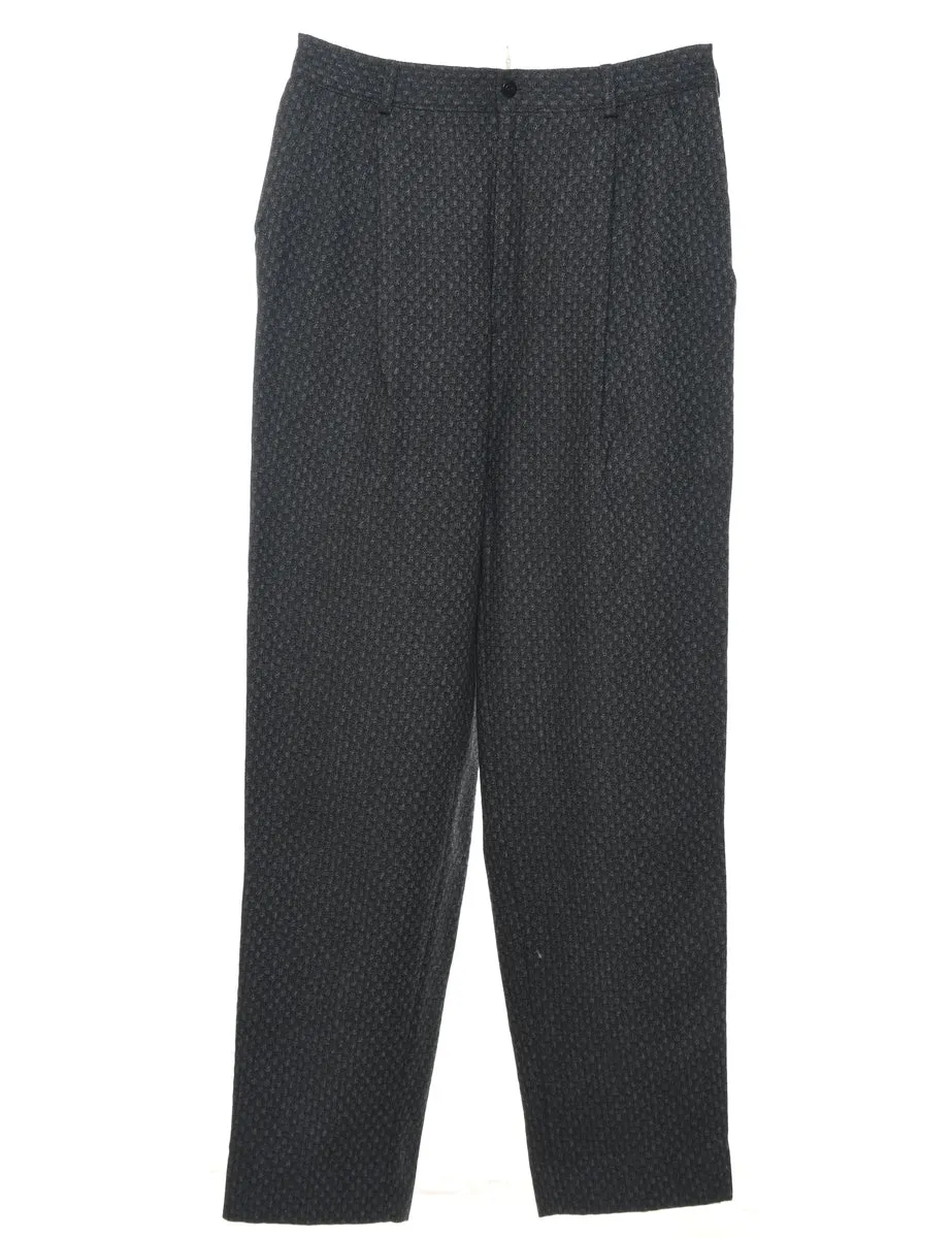 Dark Grey Patterned Trousers - W32 L33