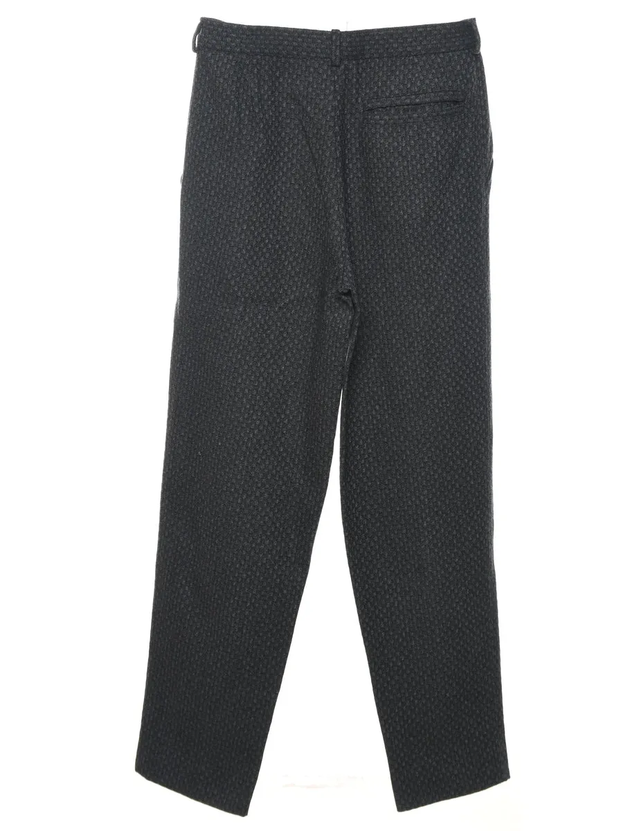 Dark Grey Patterned Trousers - W32 L33