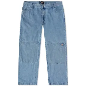 Dickies Double Knee Denim Pants, Light Faded