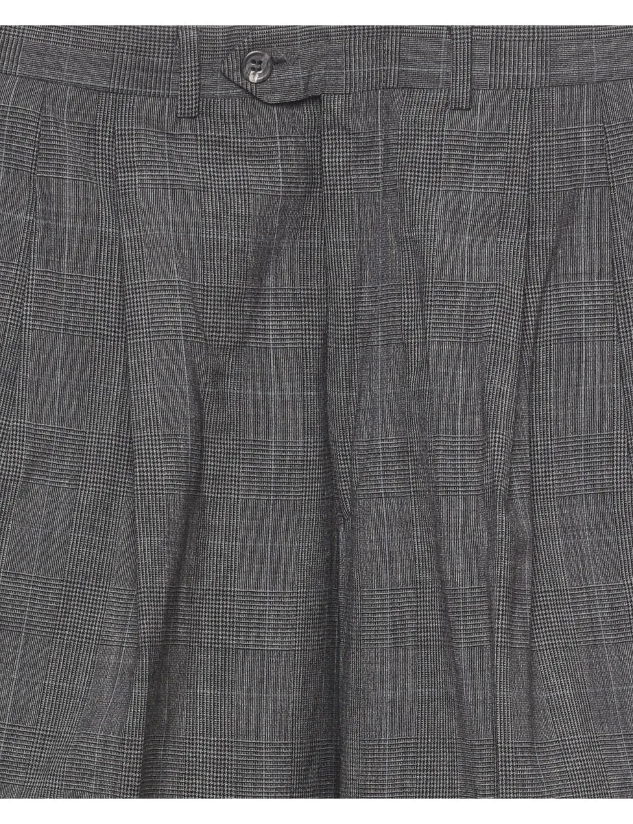 Dogtooth Check Grey Classic Trousers - W34 L29