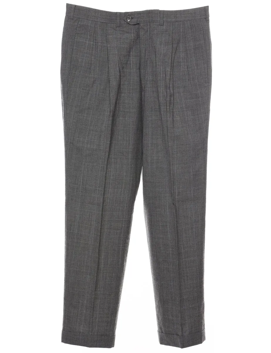 Dogtooth Check Grey Classic Trousers - W34 L29