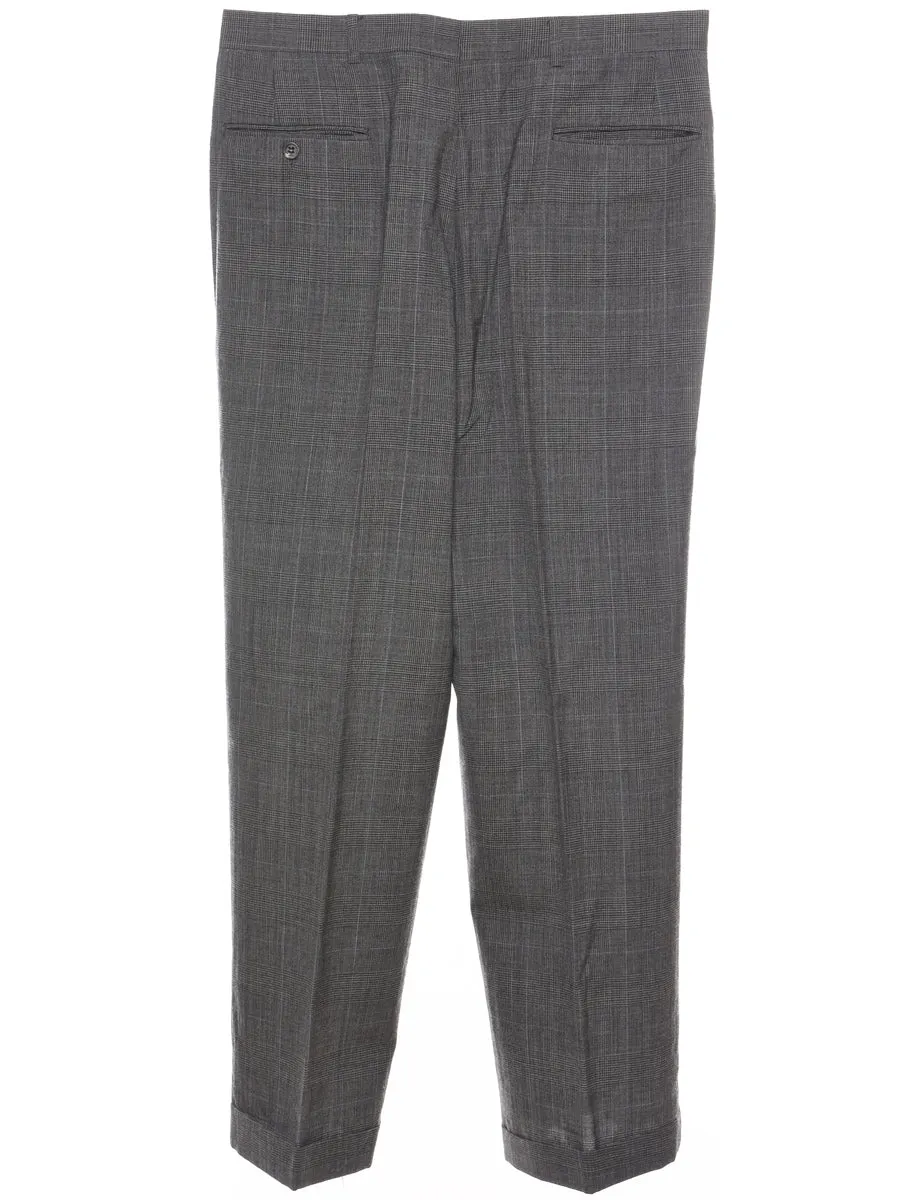 Dogtooth Check Grey Classic Trousers - W34 L29