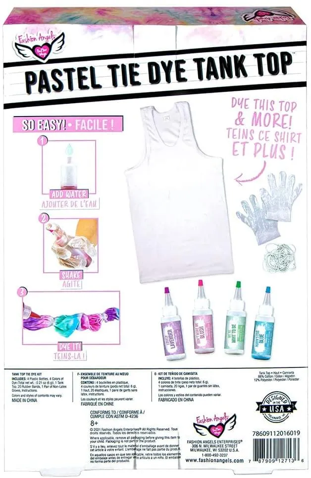 Fashion Angels Pastel Tie Dye Tank Top Kit