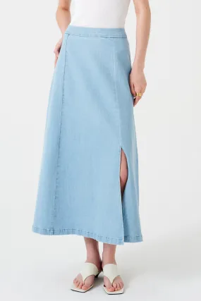 Faye Slip Skirt in Oceanic Blue