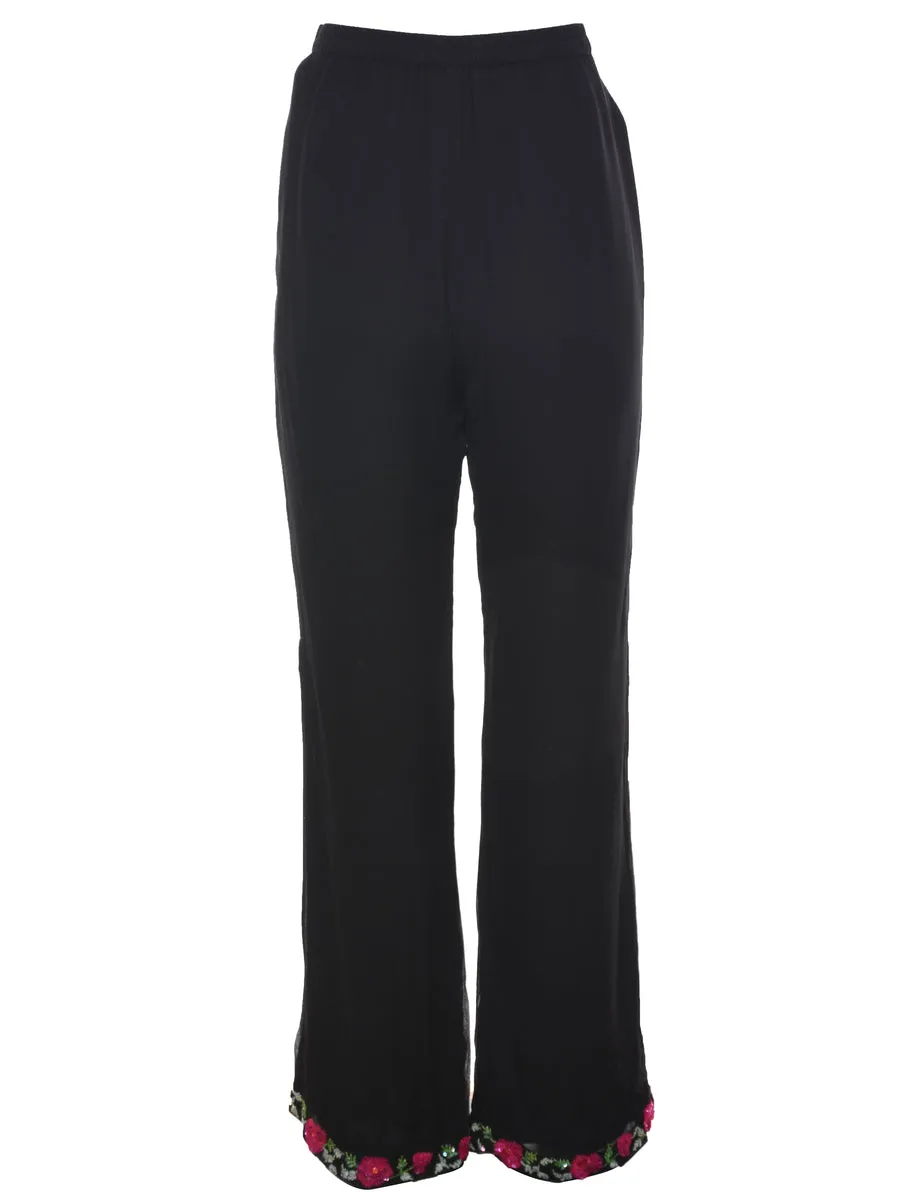 Flared Leg Black Trousers - W27 L30