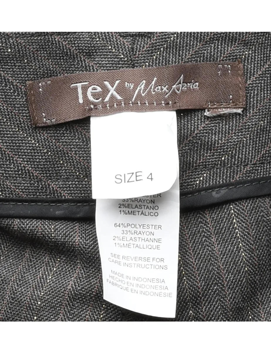 Grey Pinstriped Y2K Trousers - W34 L31