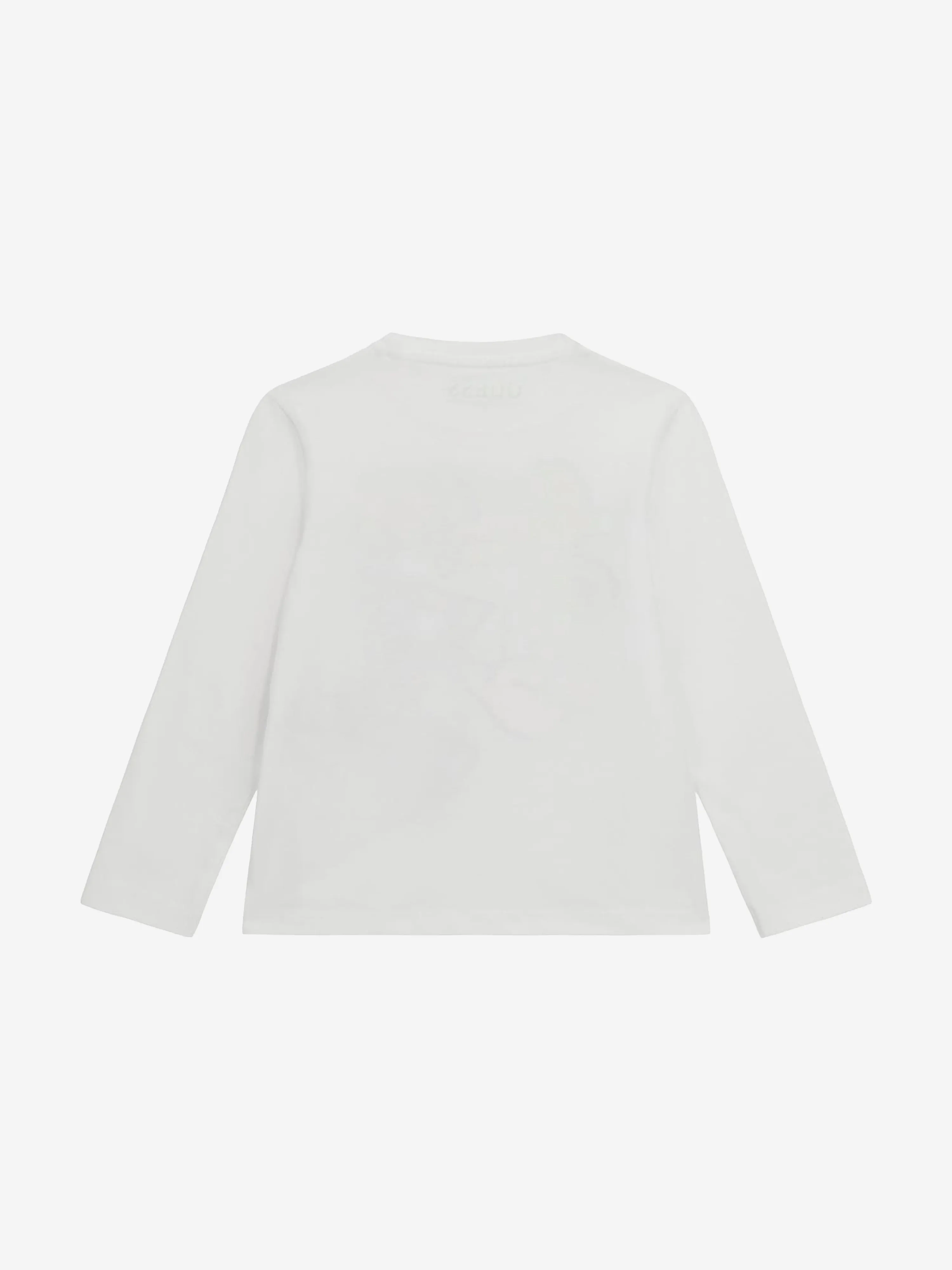 Guess Boys Long Sleeve Logo T-Shirt in White