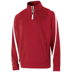 Holloway Men's Scarlet/White Quarter Zip Determination Pullover