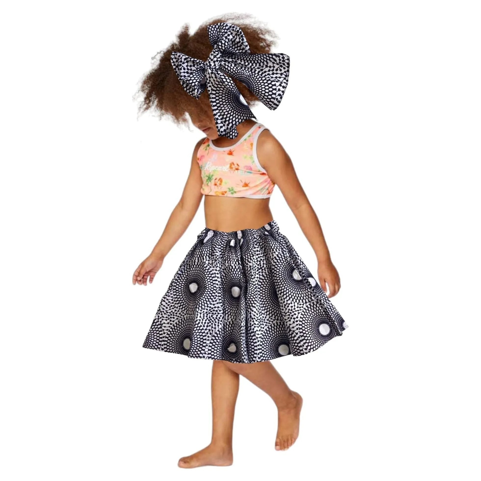 Kids African Print Midi Skirt