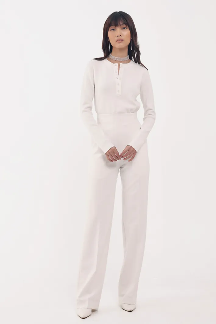 Levy Knit Top In White (LAST PIECES)