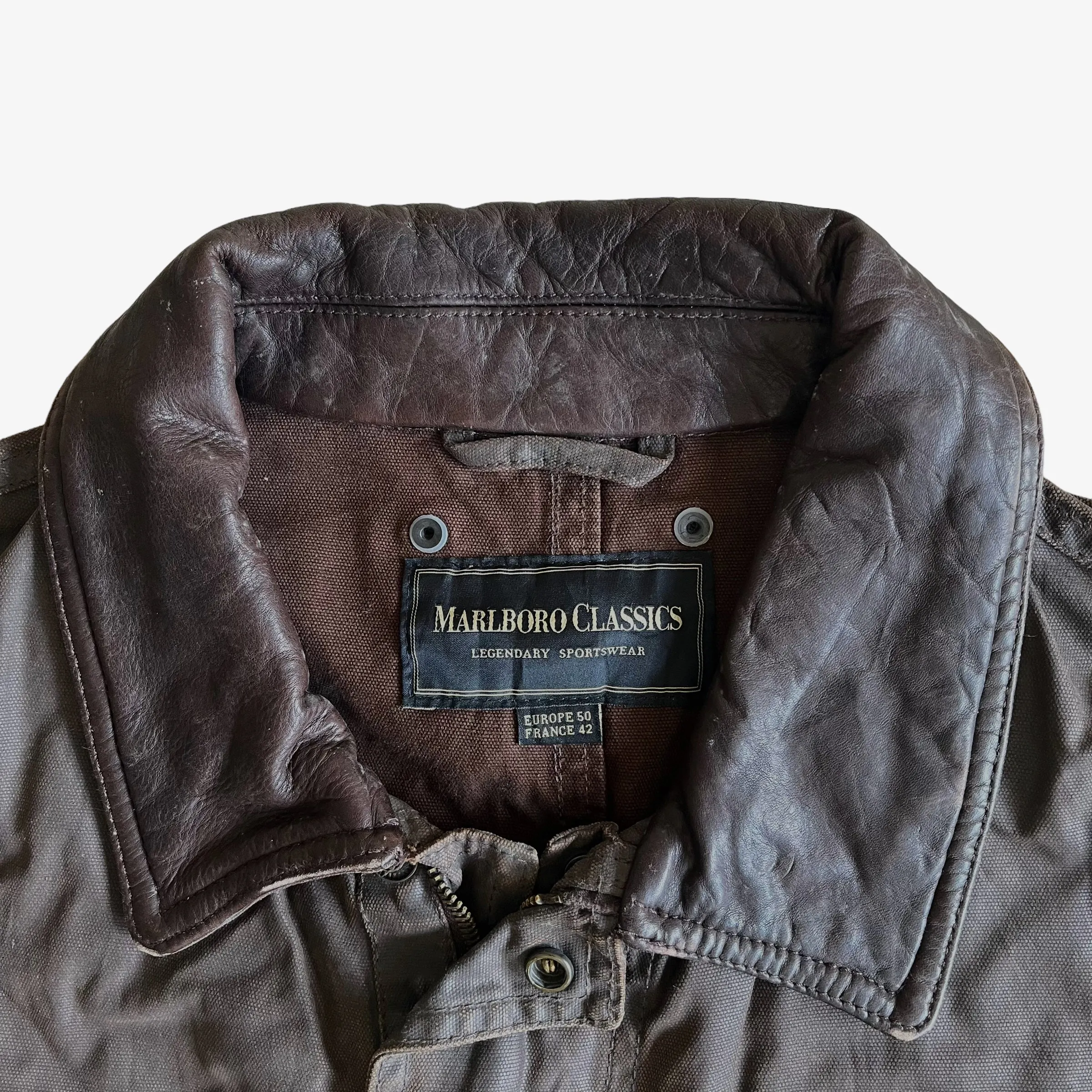 Marlboro Classics Trench Coat With Leather Trim