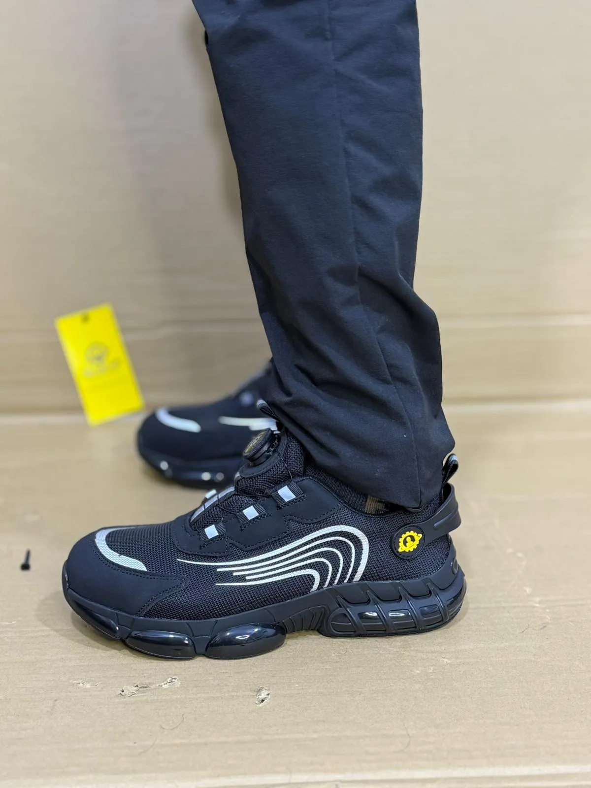 Men's Aviator Workwear Safety Shoes, Professional Steel Toe & Puncture Proof with Air Cushioned & Non Slip Sole - Breathable Shock-Absorbing