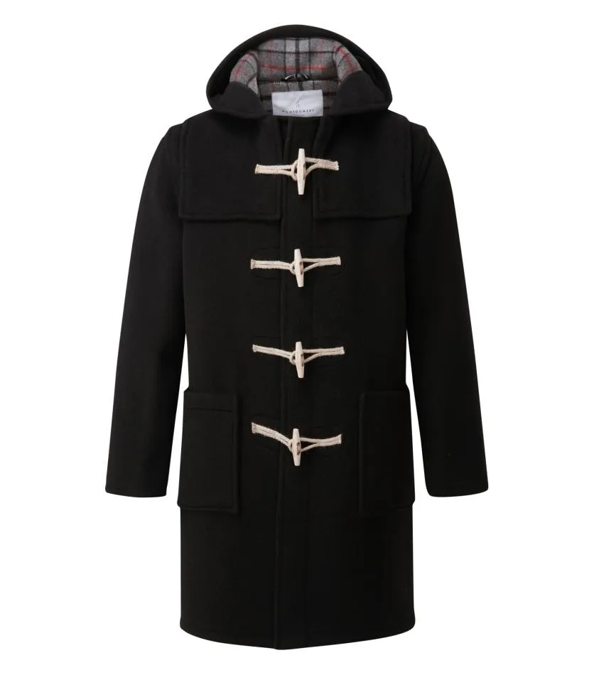 Men's Classic Fit Duffle Coat with Wooden Toggles - Black