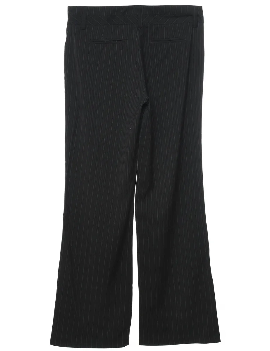 Pinstriped Black Classic Trousers - W32 L32