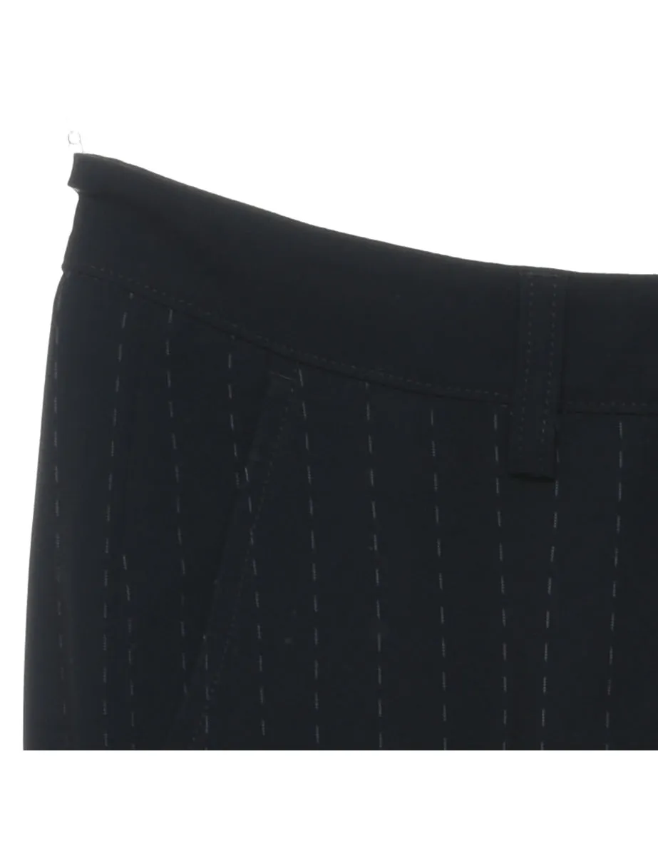 Pinstriped Black Trousers - W34 L34