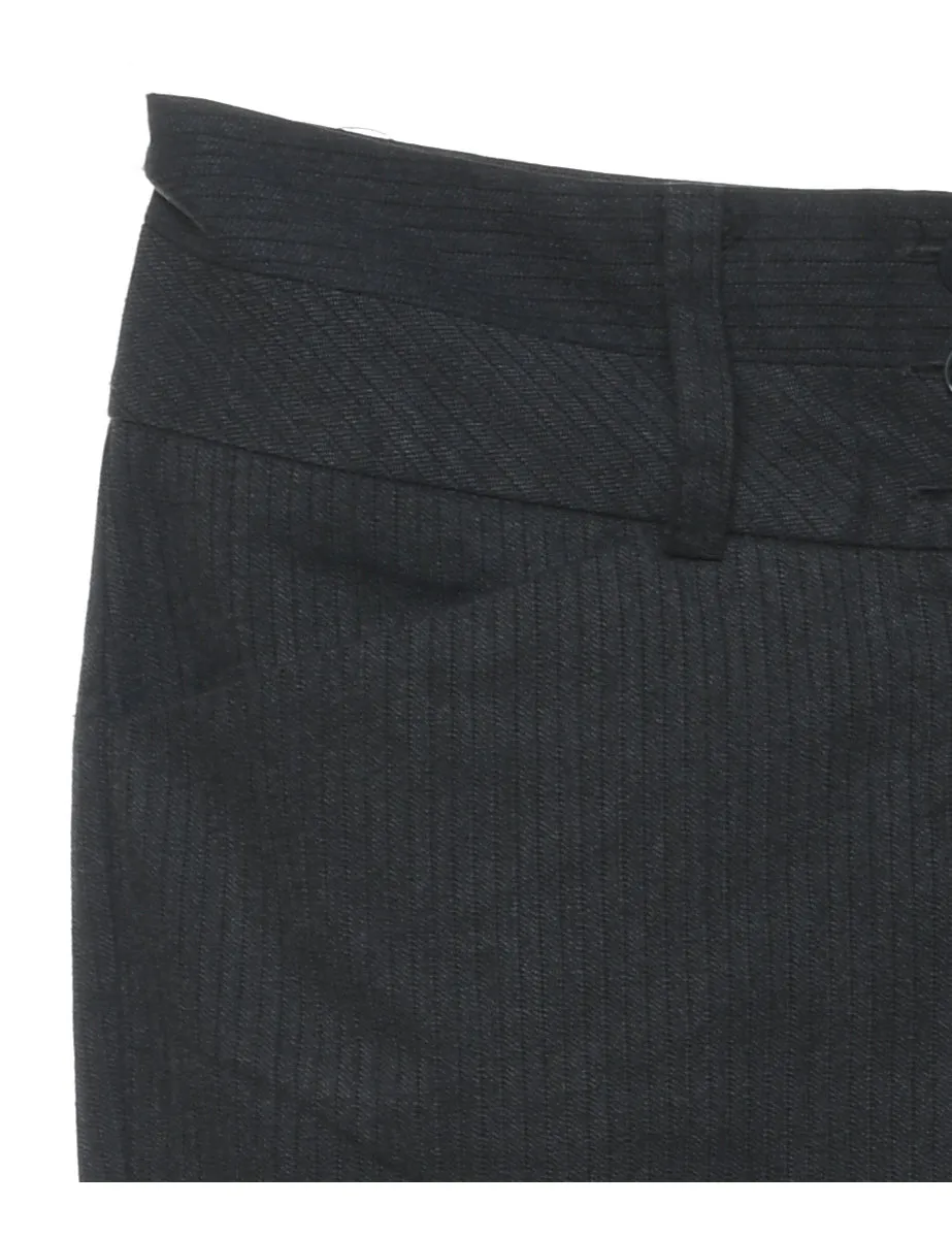 Pinstriped Dark Grey Trousers - W30 L32