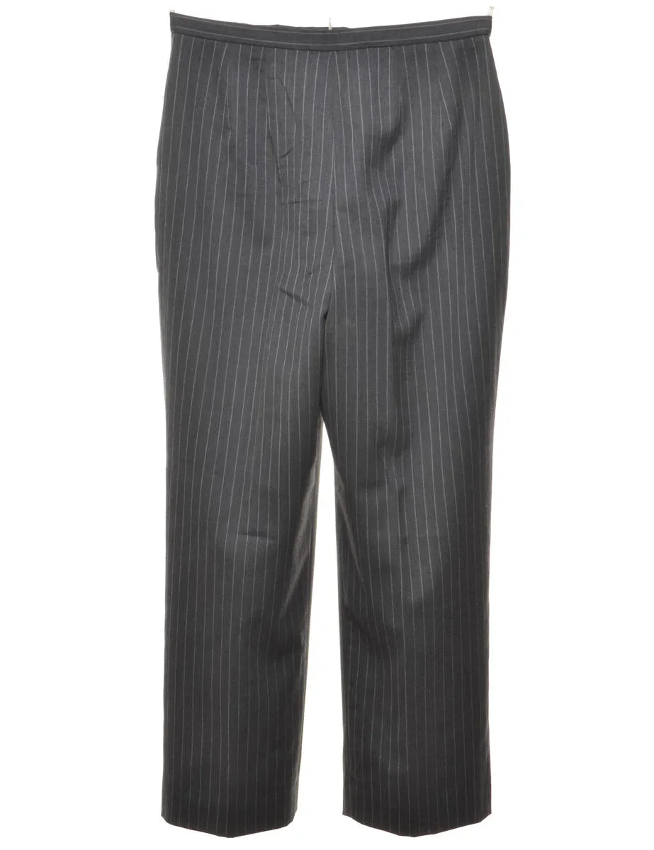 Pinstriped Grey Trousers - W30 L30