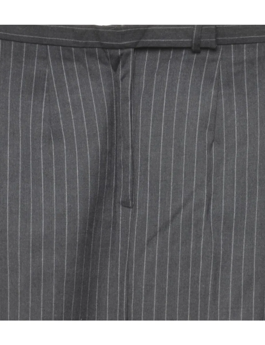 Pinstriped Grey Trousers - W30 L30
