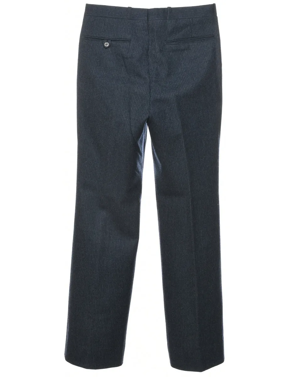 Pinstriped Navy Trousers - W29 L30