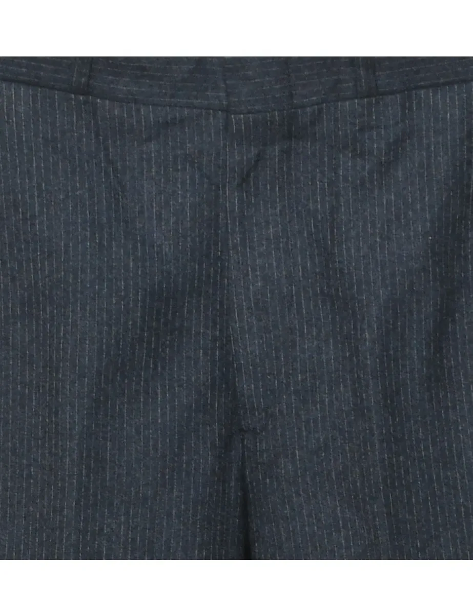 Pinstriped Navy Trousers - W29 L30