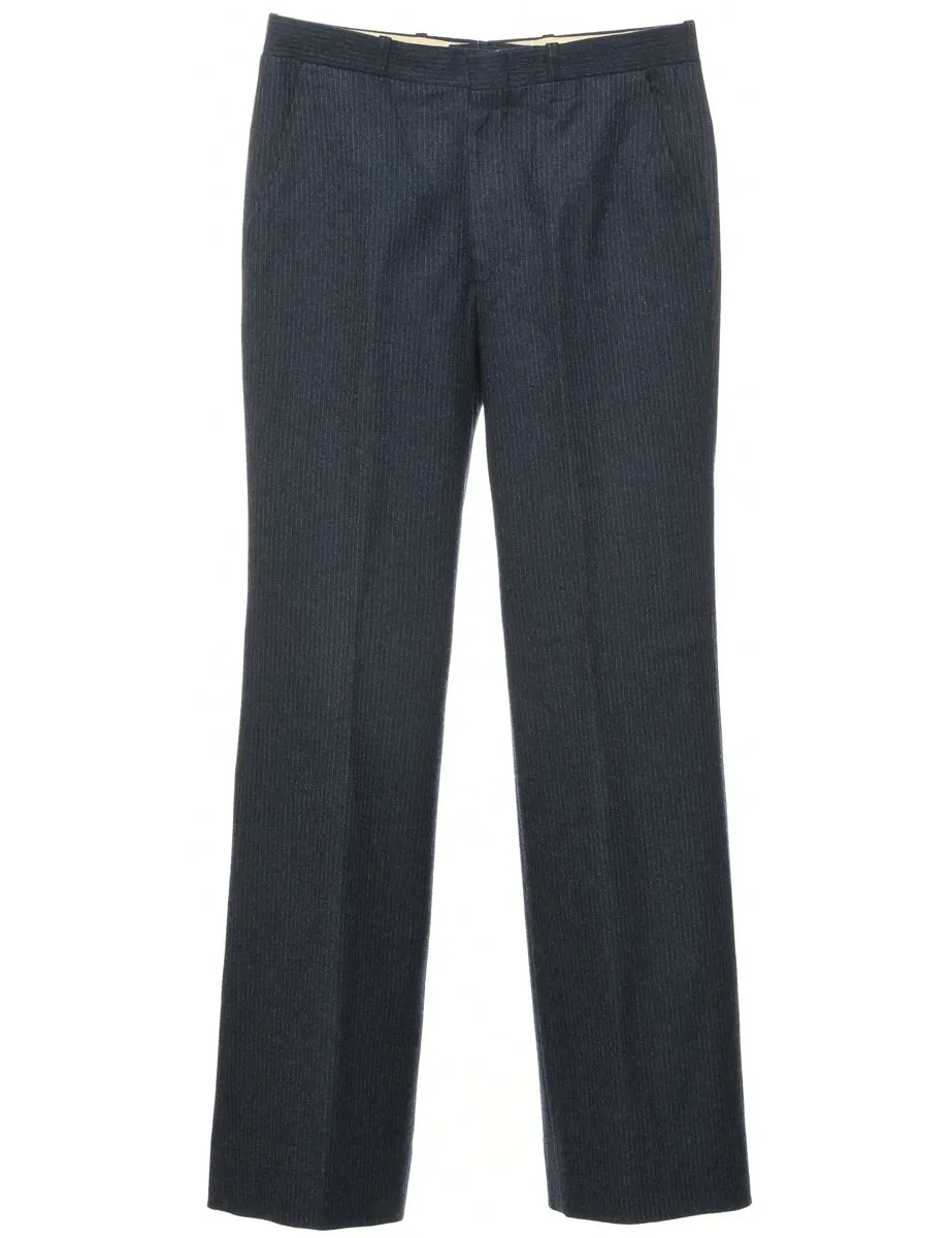 Pinstriped Navy Trousers - W29 L30