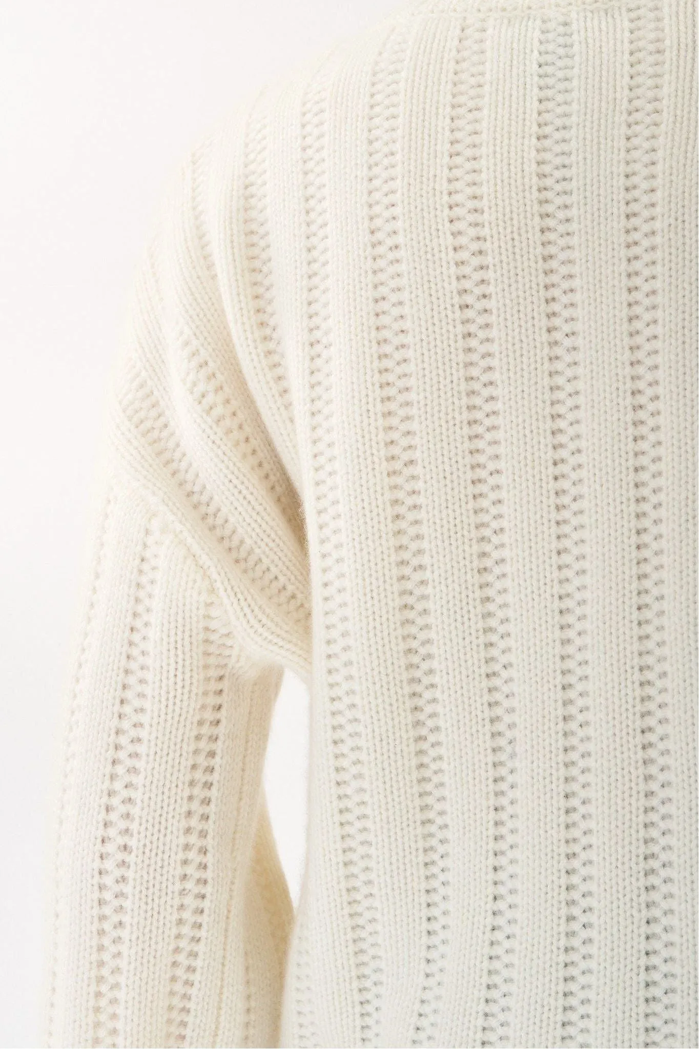 Robertson Madison 100% Cashmere Cable Knit Button Pullover CC-261 | Ivory