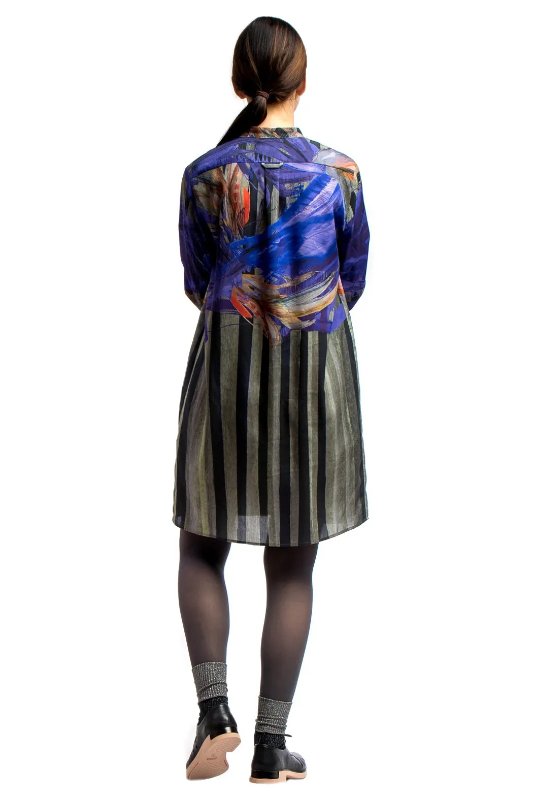 Shirt Dress Painted Blue