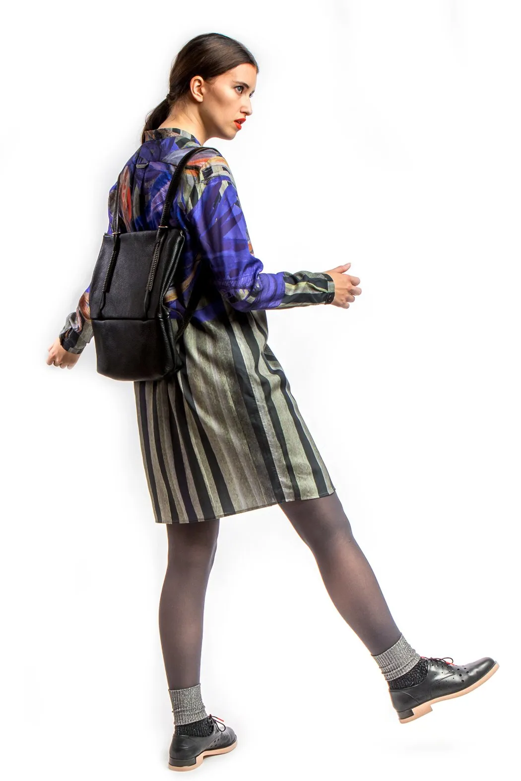 Shirt Dress Painted Blue
