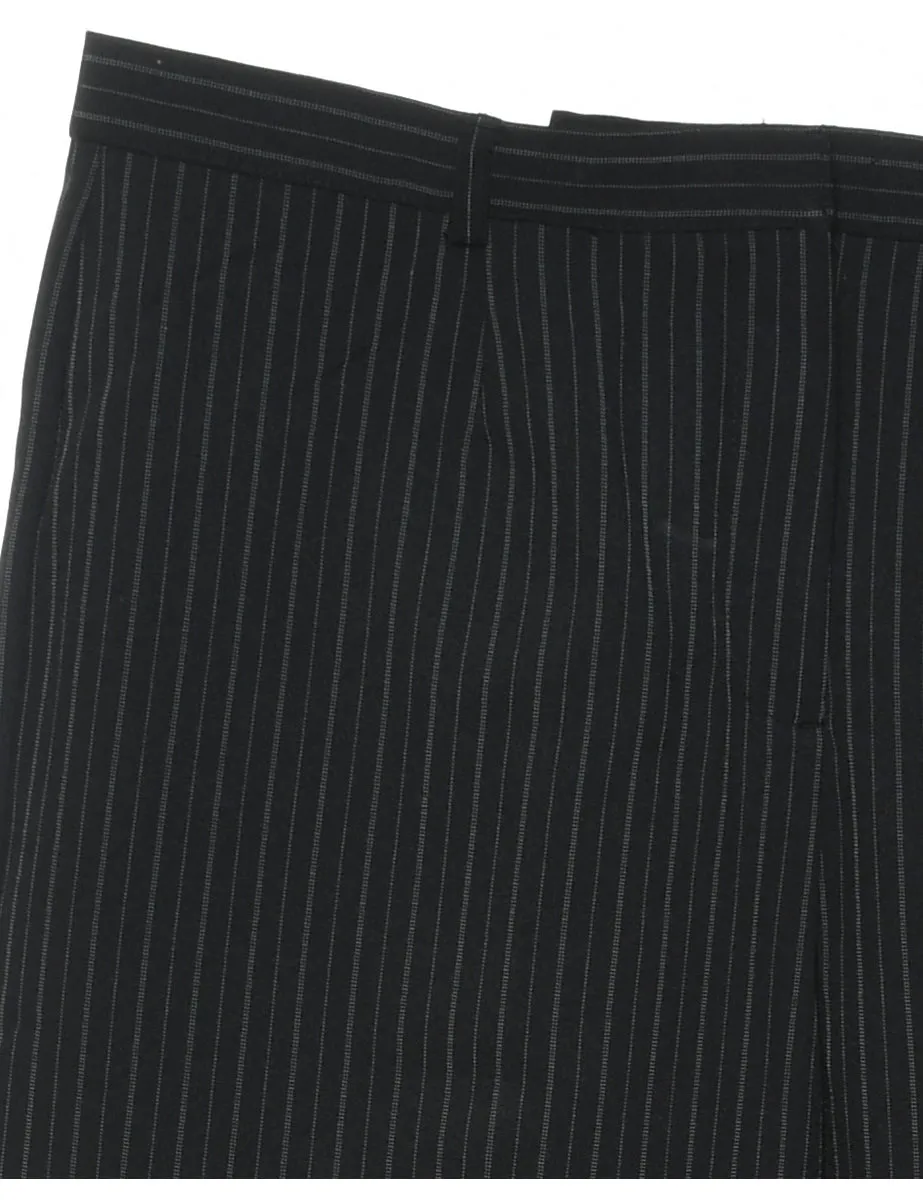 Striped Black Trousers - W35 L27