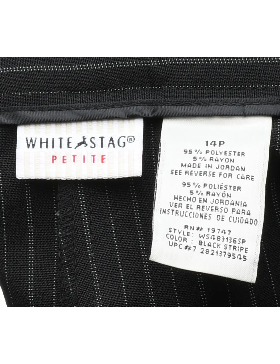 Striped Black Trousers - W35 L27