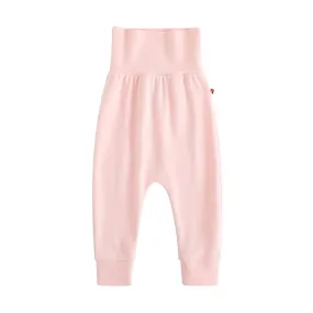 Vauva FW23 - Baby Girls Solid Cotton High Waist Trousers (Pink)