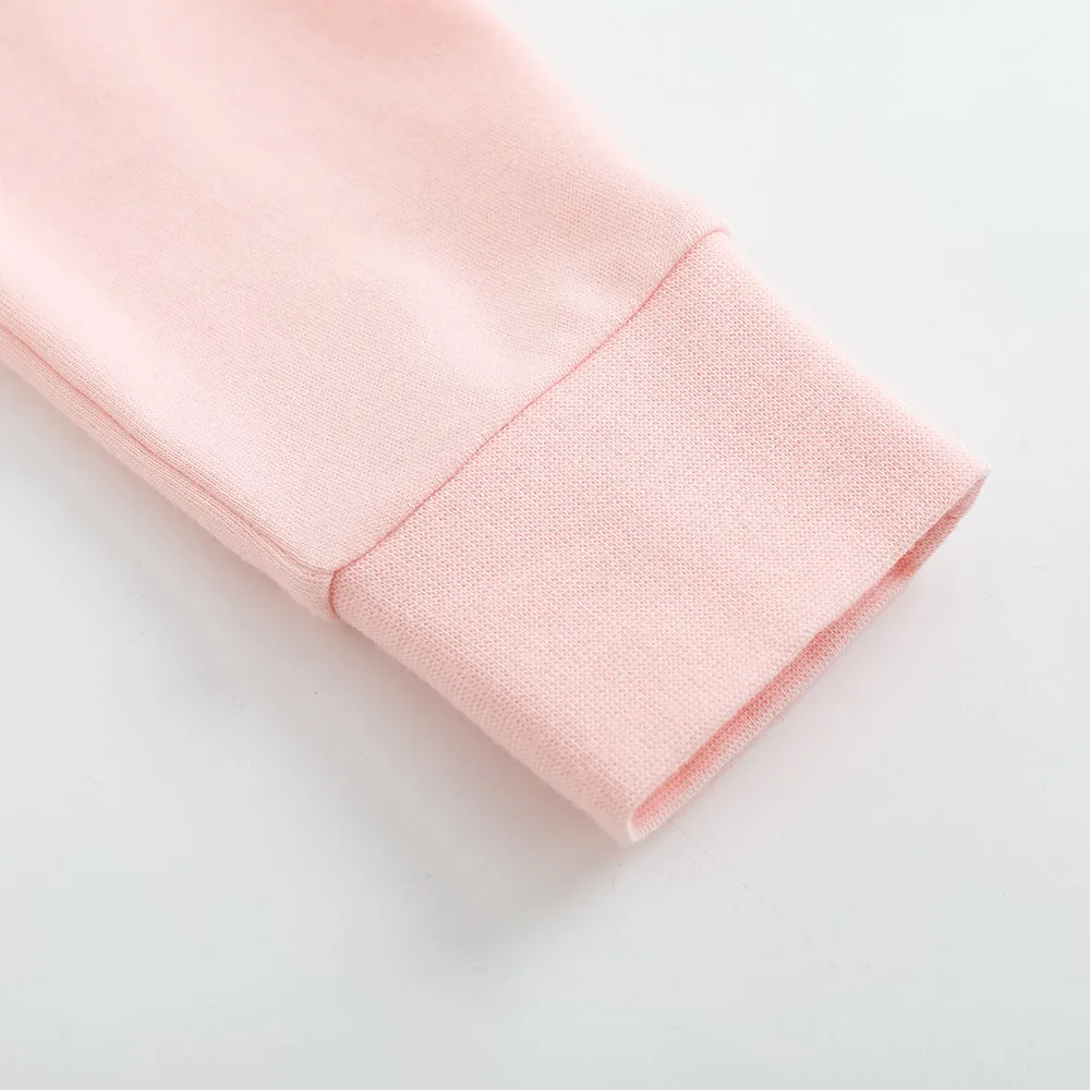 Vauva FW23 - Baby Girls Solid Cotton High Waist Trousers (Pink)