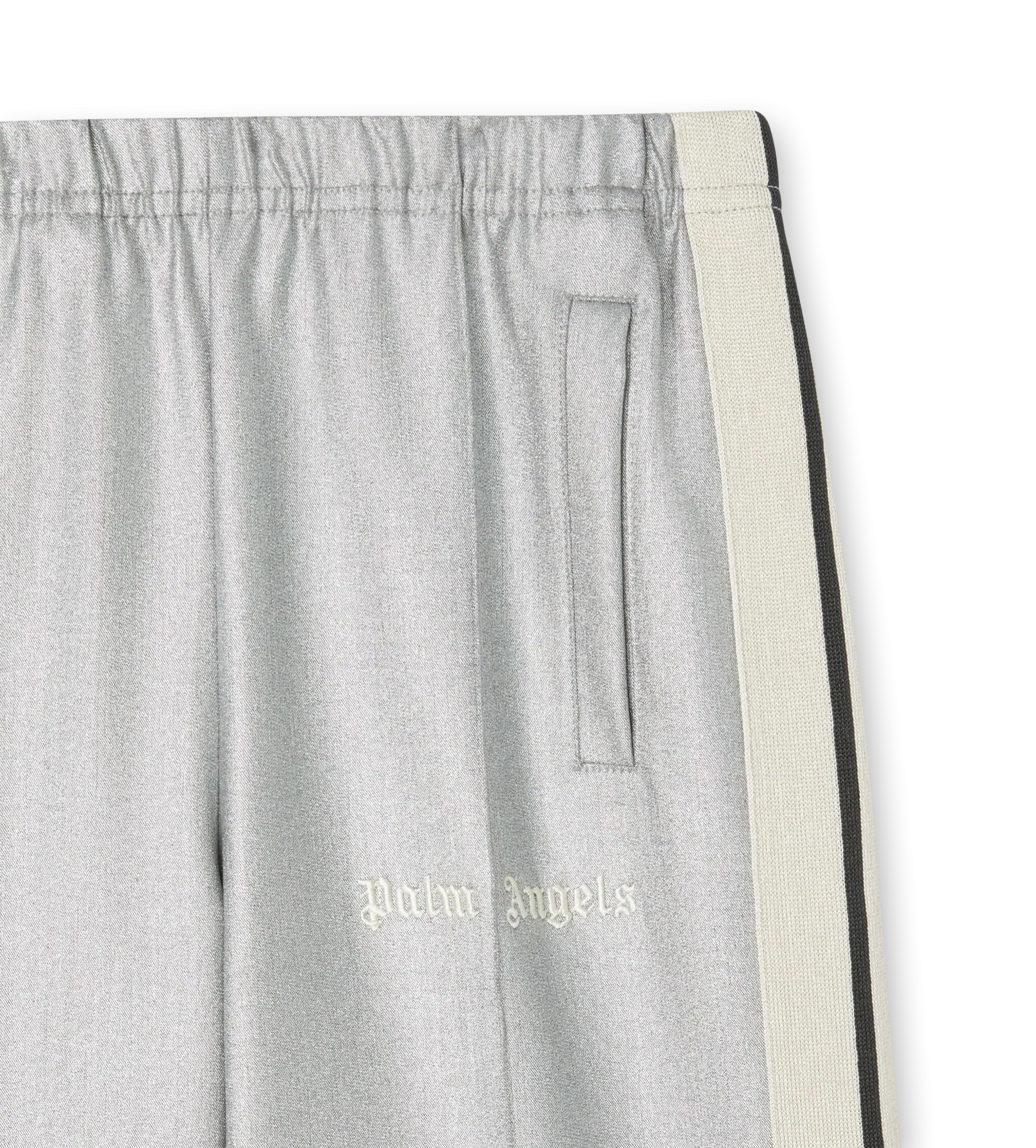 Wide Leg Track Pants Silver
