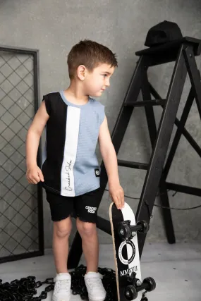 Xavier Detailed Tank - Dusty Blue