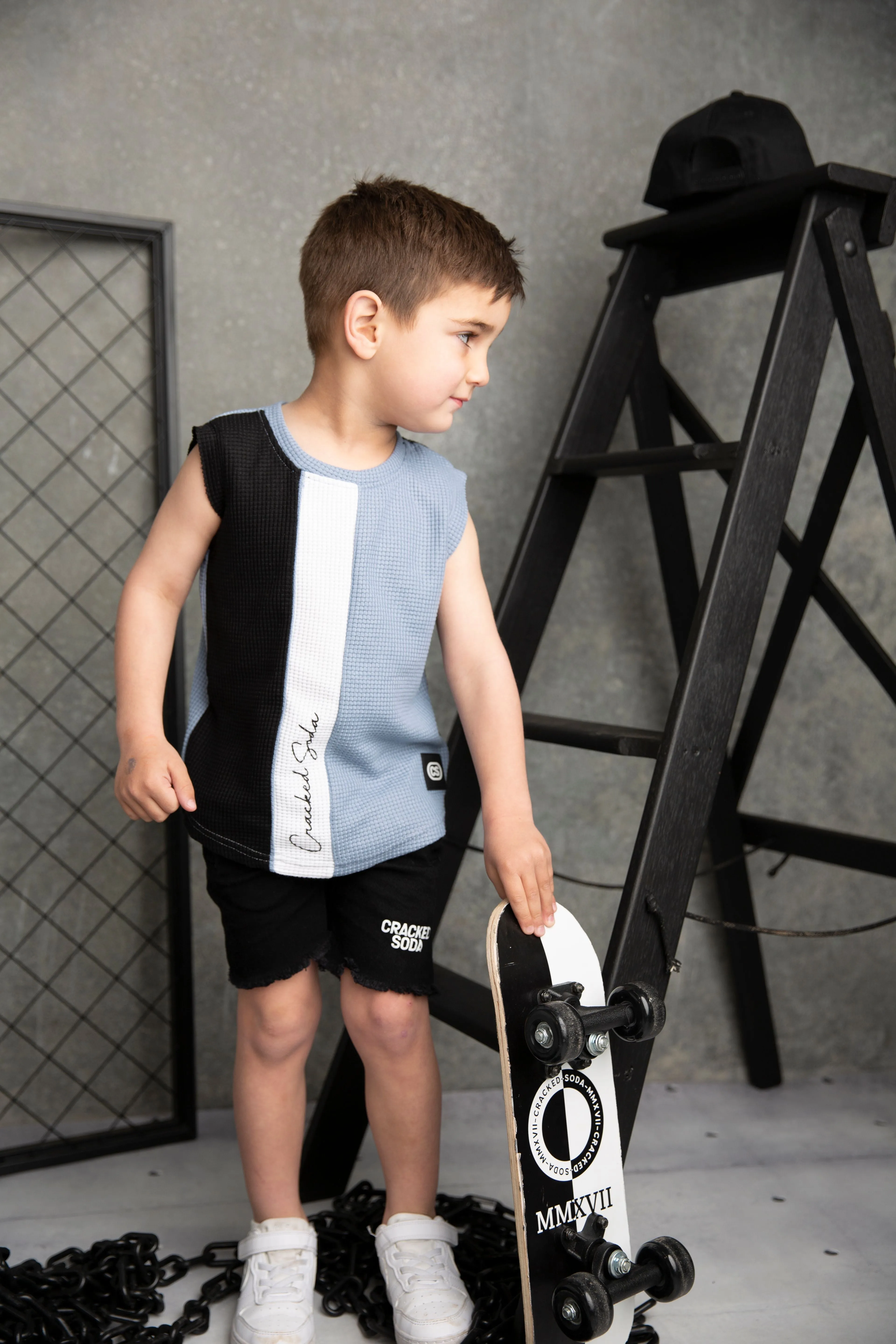 Xavier Detailed Tank - Dusty Blue
